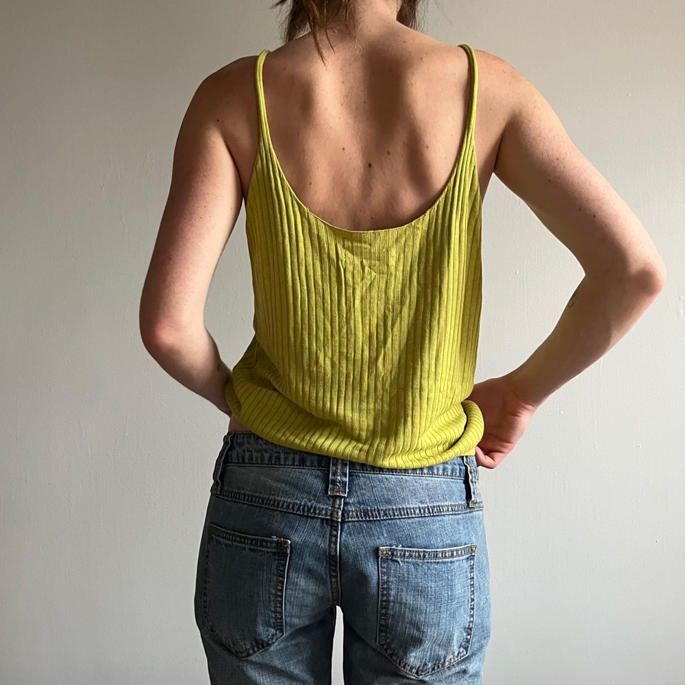 Anthropologie Chartreuse Knit Tank